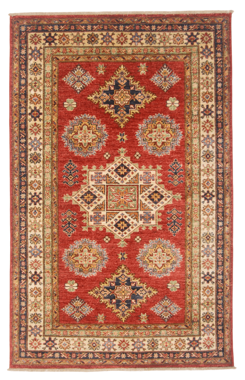 Super Kazak (3'11"x6'02") red/ivory - Nuvé