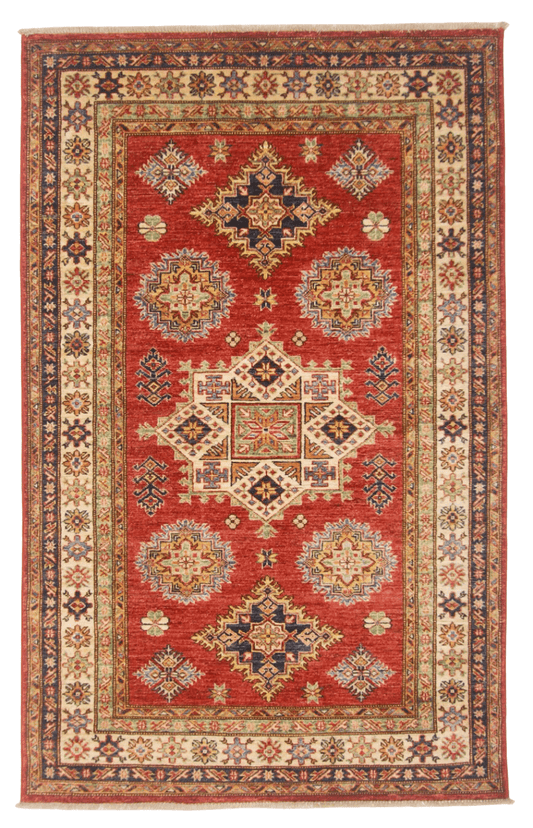 Super Kazak (3'11"x6'02") red/ivory - Nuvé