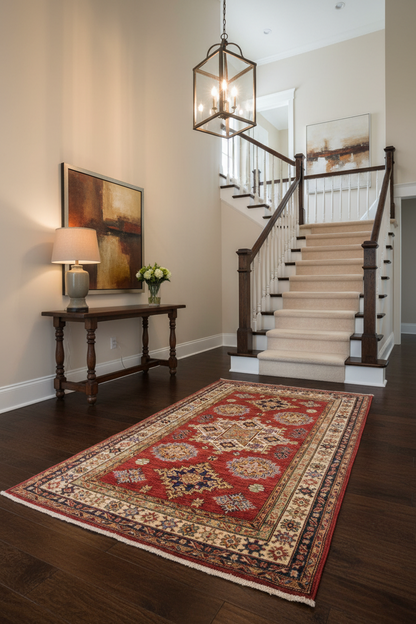 Super Kazak (3'11"x6'02") red/ivory