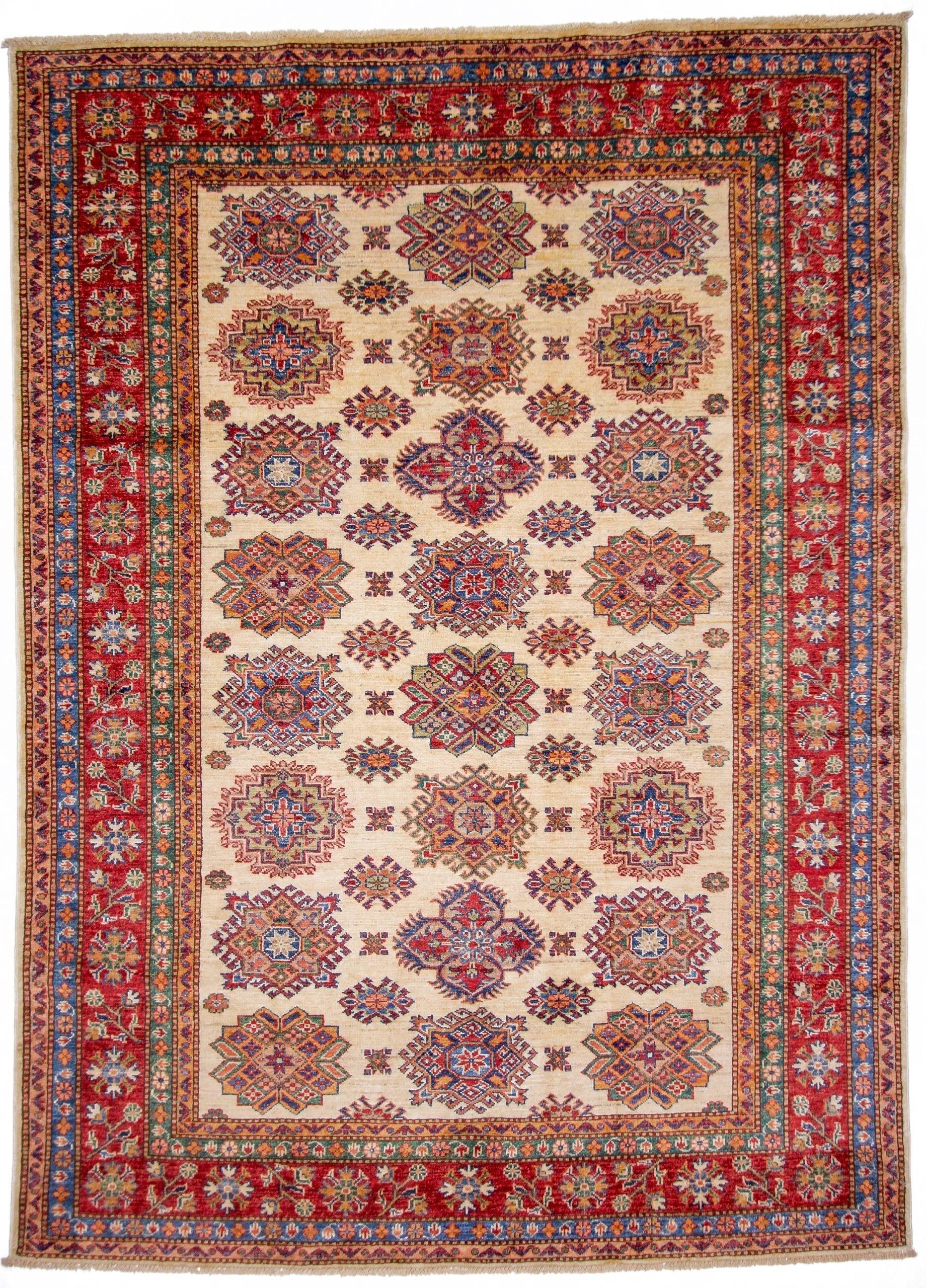 Super Kazak (5'07"x7'09") ivory/red - Nuvé