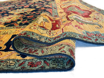 Afghan Serapi (10'00"x13'08") navy/gold