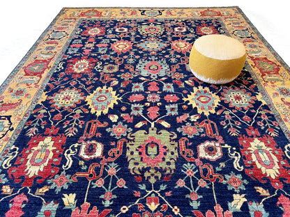 Afghan Serapi (10'00"x13'08") navy/gold