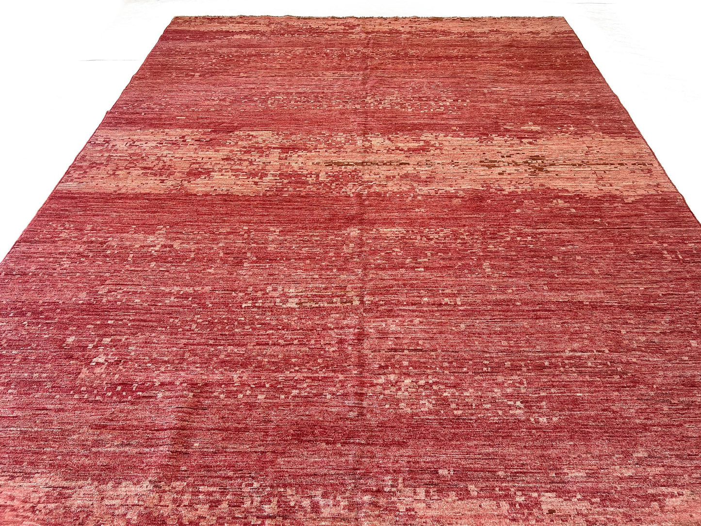 Modern Afghan Gabbeh (9'01"x11'10") coral