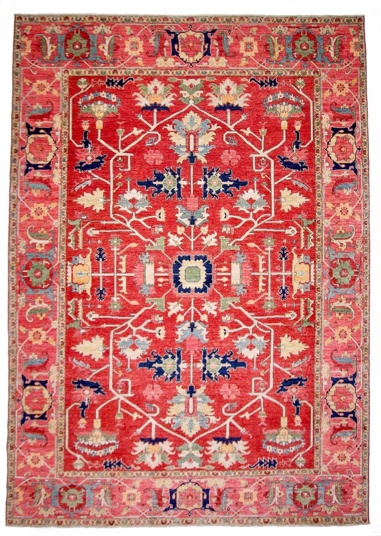 Afghan Heriz (9'01"x12'09") red/rose - Nuvé