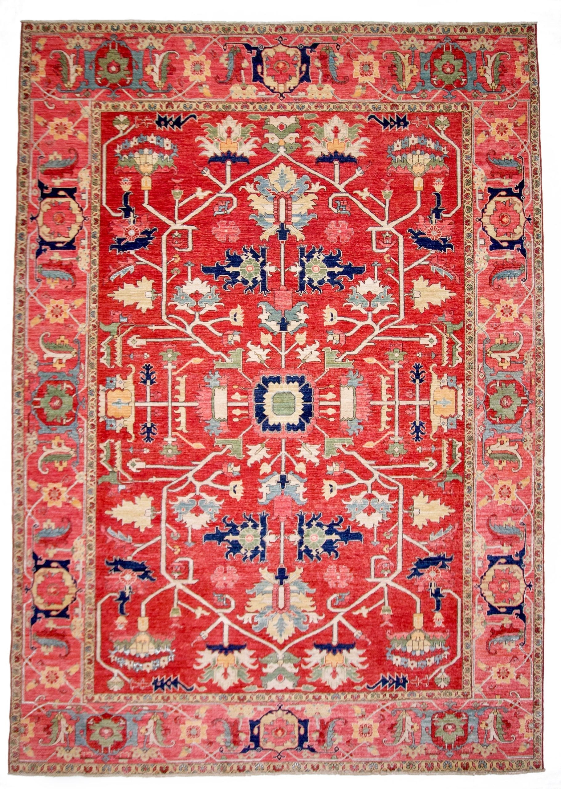 Afghan Heriz (9'01"x12'09") red/rose - Nuvé