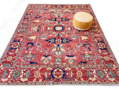 Afghan Heriz (8'00"x10'00") lt.red/red