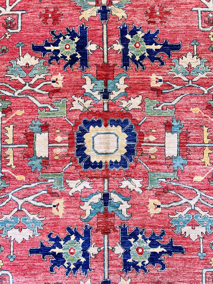 Afghan Heriz (8'00"x10'00") lt.red/red