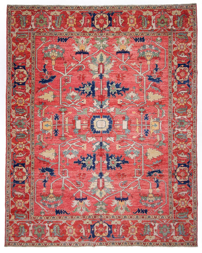Afghan Heriz (8'00"x10'00") lt.red/red - Nuvé
