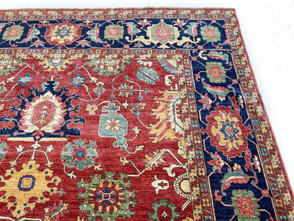 Afghan Serapi (8'09"x12'07") red/blue