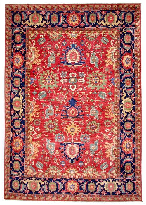 Afghan Serapi (8'09"x12'07") red/blue - Nuvé
