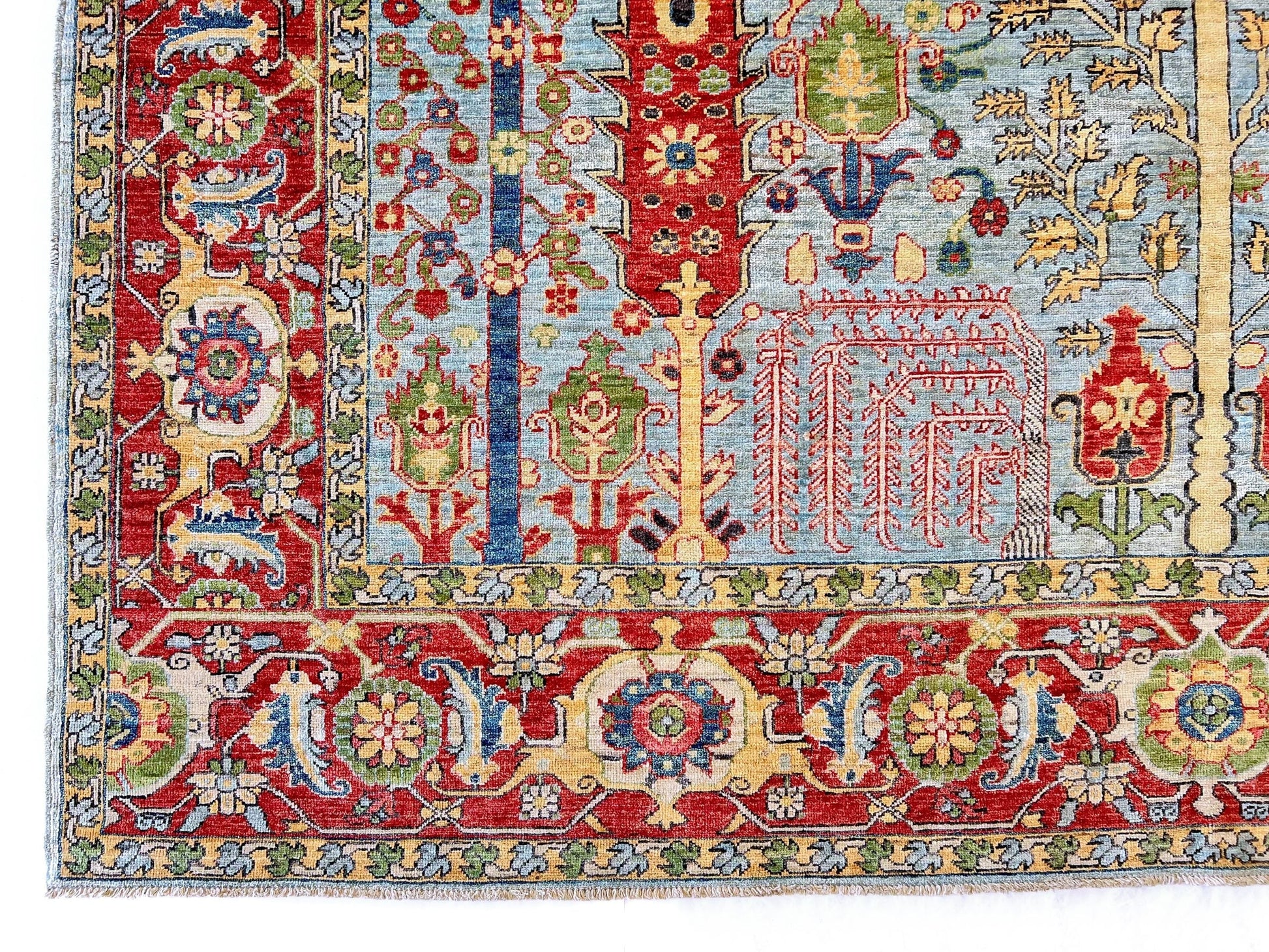 Afghan Sultanabad (9'02"x11'11") lt.blue/red - Nuvé
