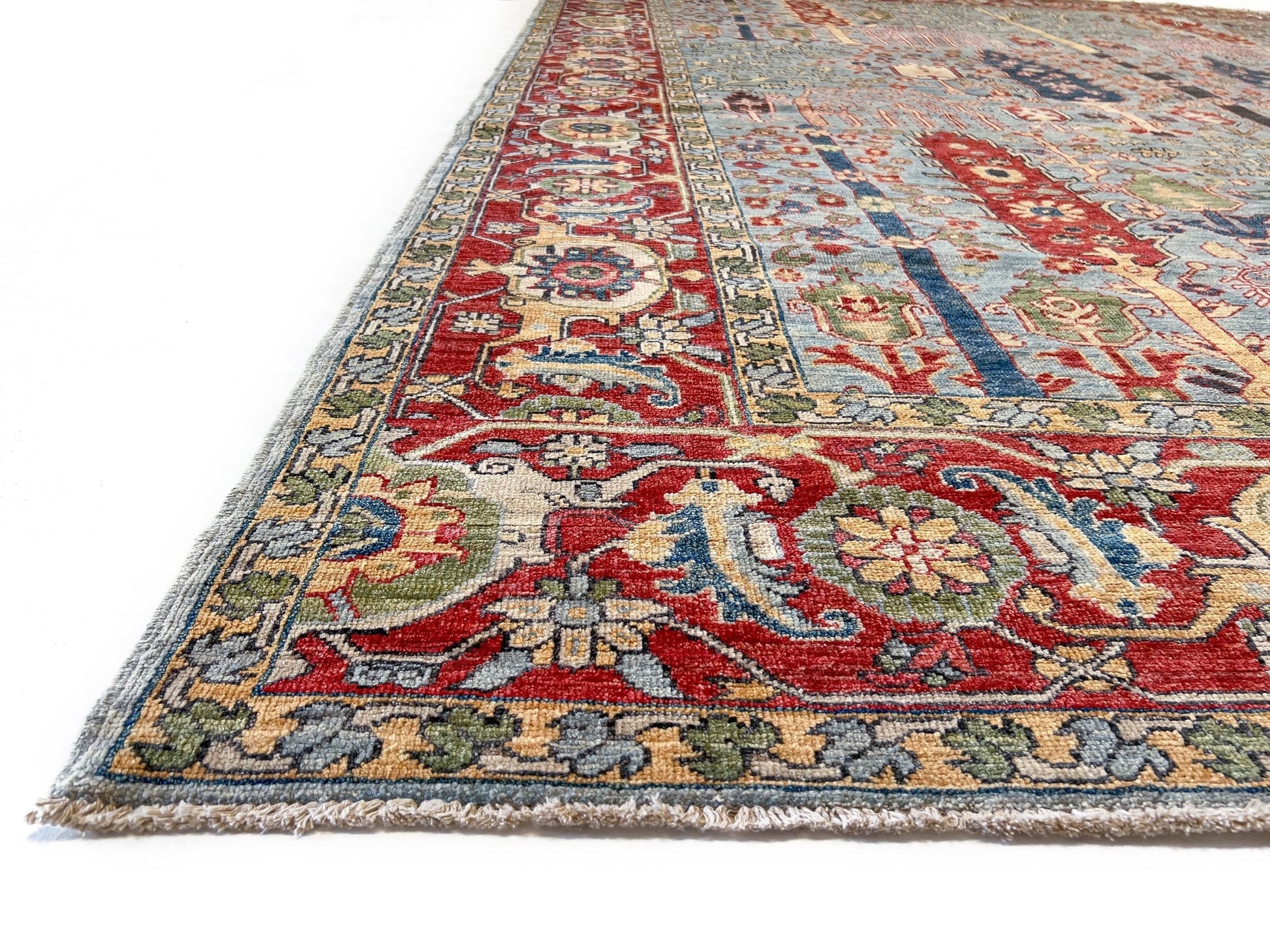 Afghan Sultanabad (9'02"x11'11") lt.blue/red - Nuvé
