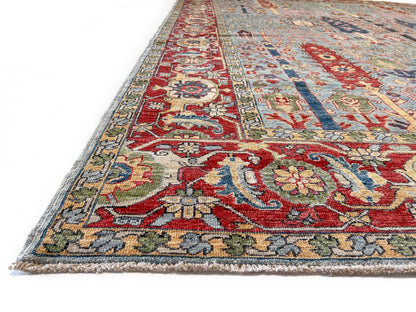 Afghan Sultanabad (9'02"x11'11") lt.blue/red - Nuvé