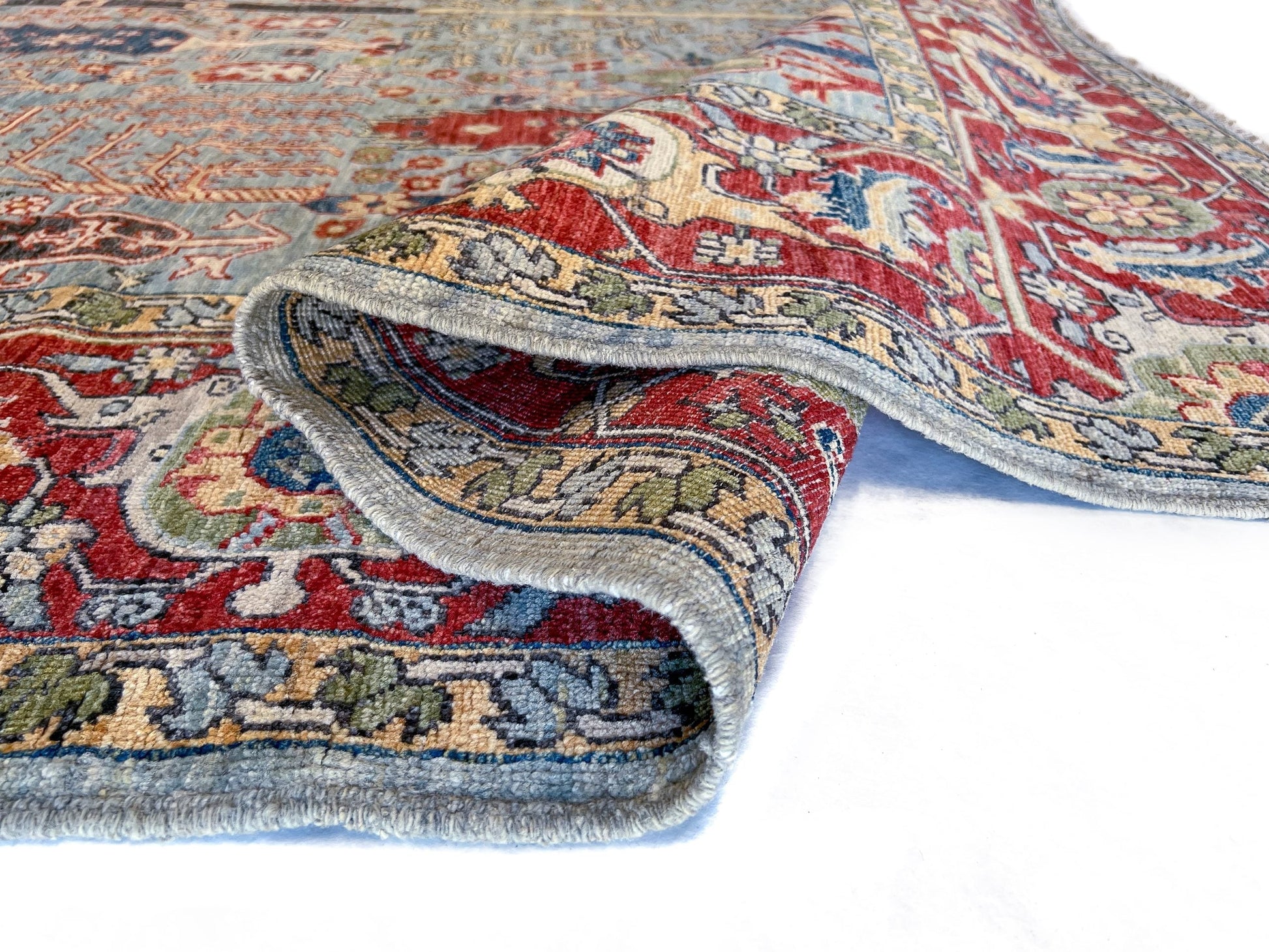 Afghan Sultanabad (9'02"x11'11") lt.blue/red - Nuvé