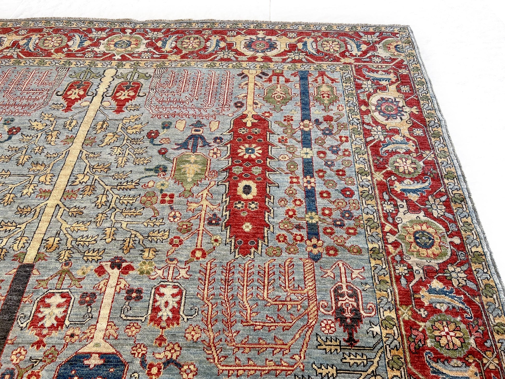 Afghan Sultanabad (9'02"x11'11") lt.blue/red - Nuvé
