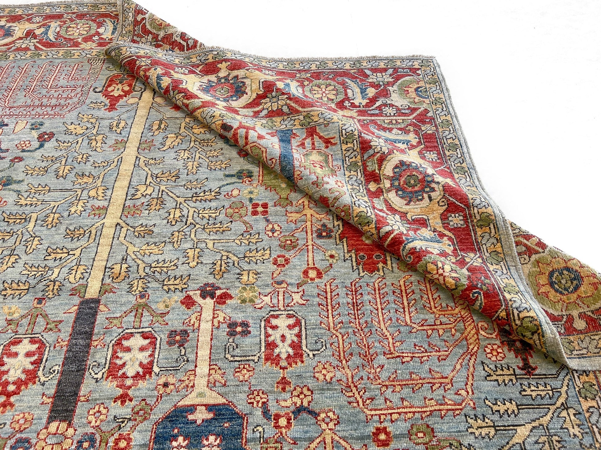 Afghan Sultanabad (9'02"x11'11") lt.blue/red - Nuvé