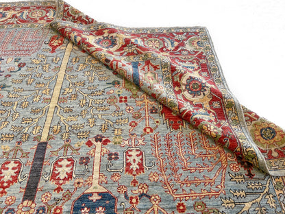 Afghan Sultanabad (9'02"x11'11") lt.blue/red - Nuvé