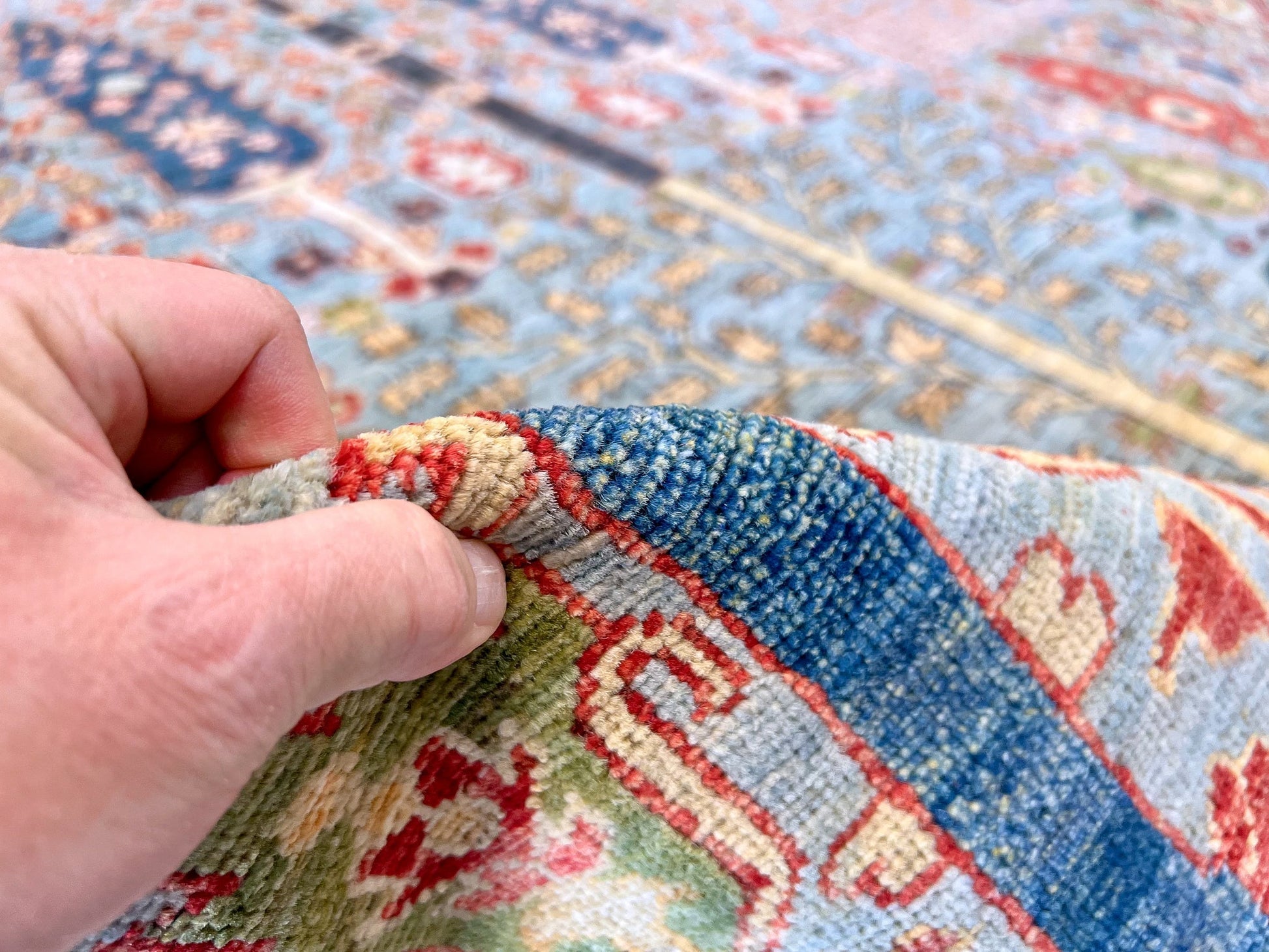 Afghan Sultanabad (9'02"x11'11") lt.blue/red - Nuvé