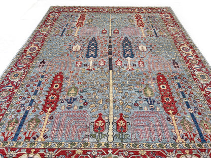 Afghan Sultanabad (9'02"x11'11") lt.blue/red - Nuvé