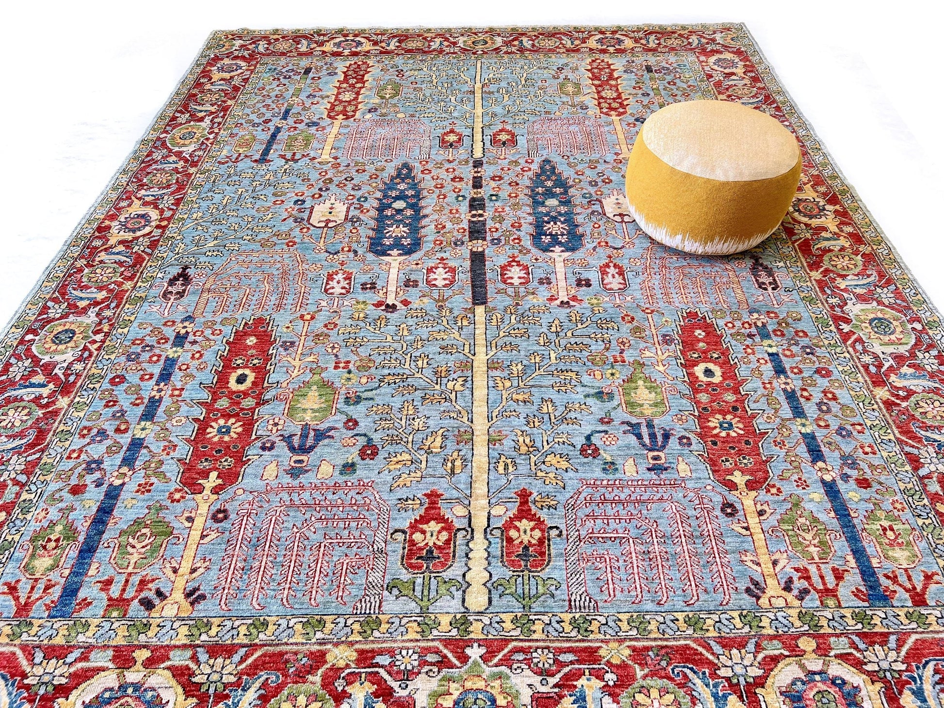 Afghan Sultanabad (9'02"x11'11") lt.blue/red - Nuvé