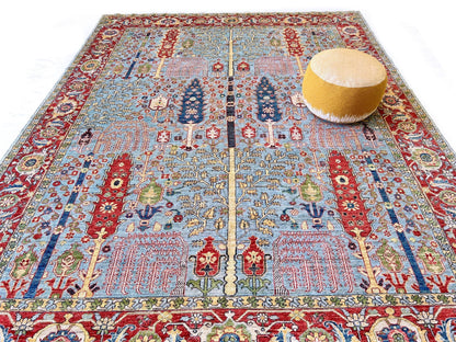 Afghan Sultanabad (9'02"x11'11") lt.blue/red - Nuvé