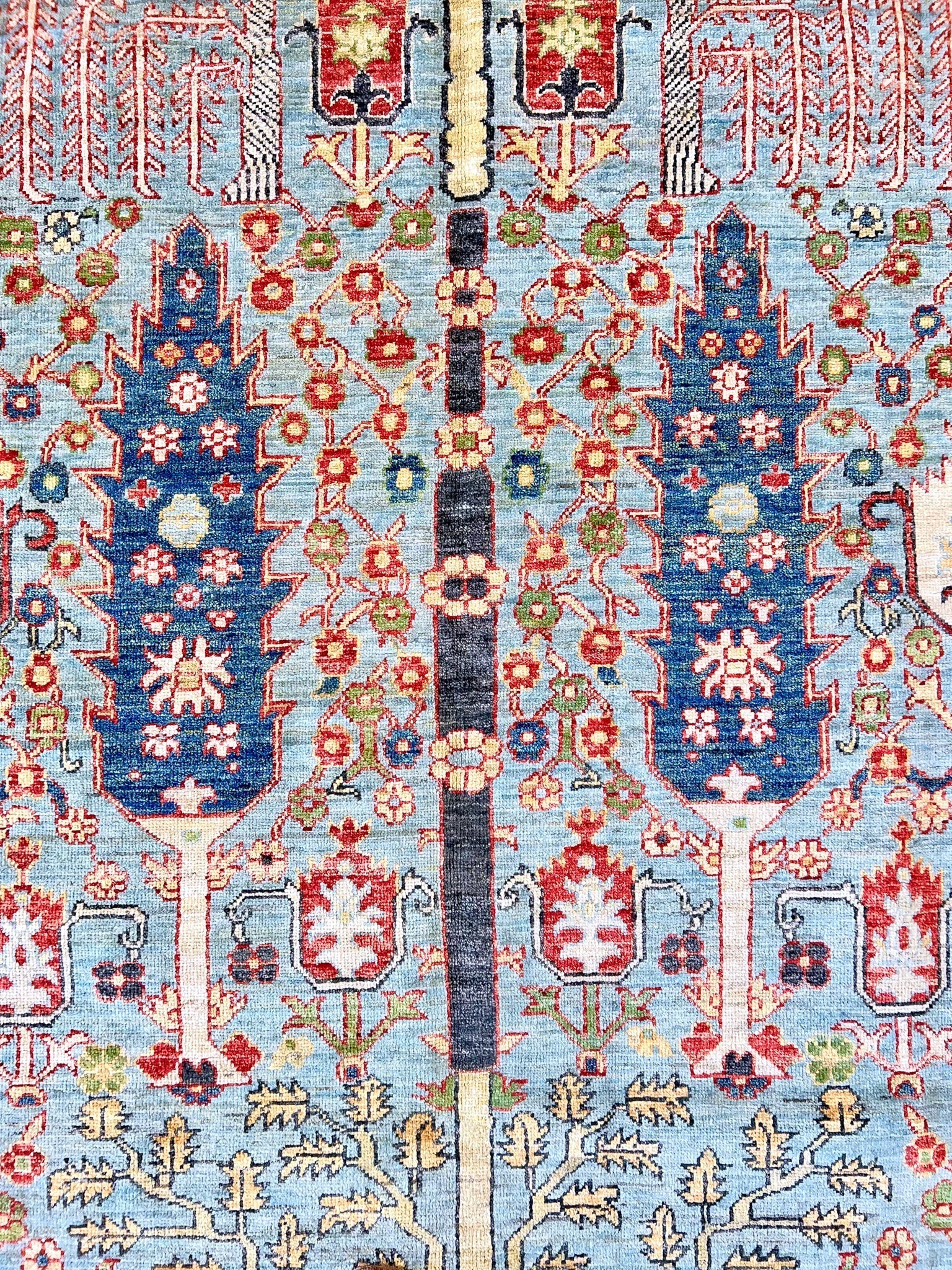 Afghan Sultanabad (9'02"x11'11") lt.blue/red - Nuvé