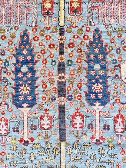 Afghan Sultanabad (9'02"x11'11") lt.blue/red - Nuvé