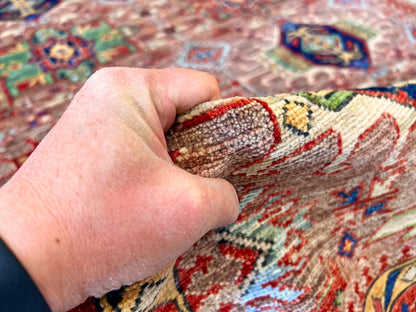 Afghan Karajeh (7'11"x9'08") brown/red