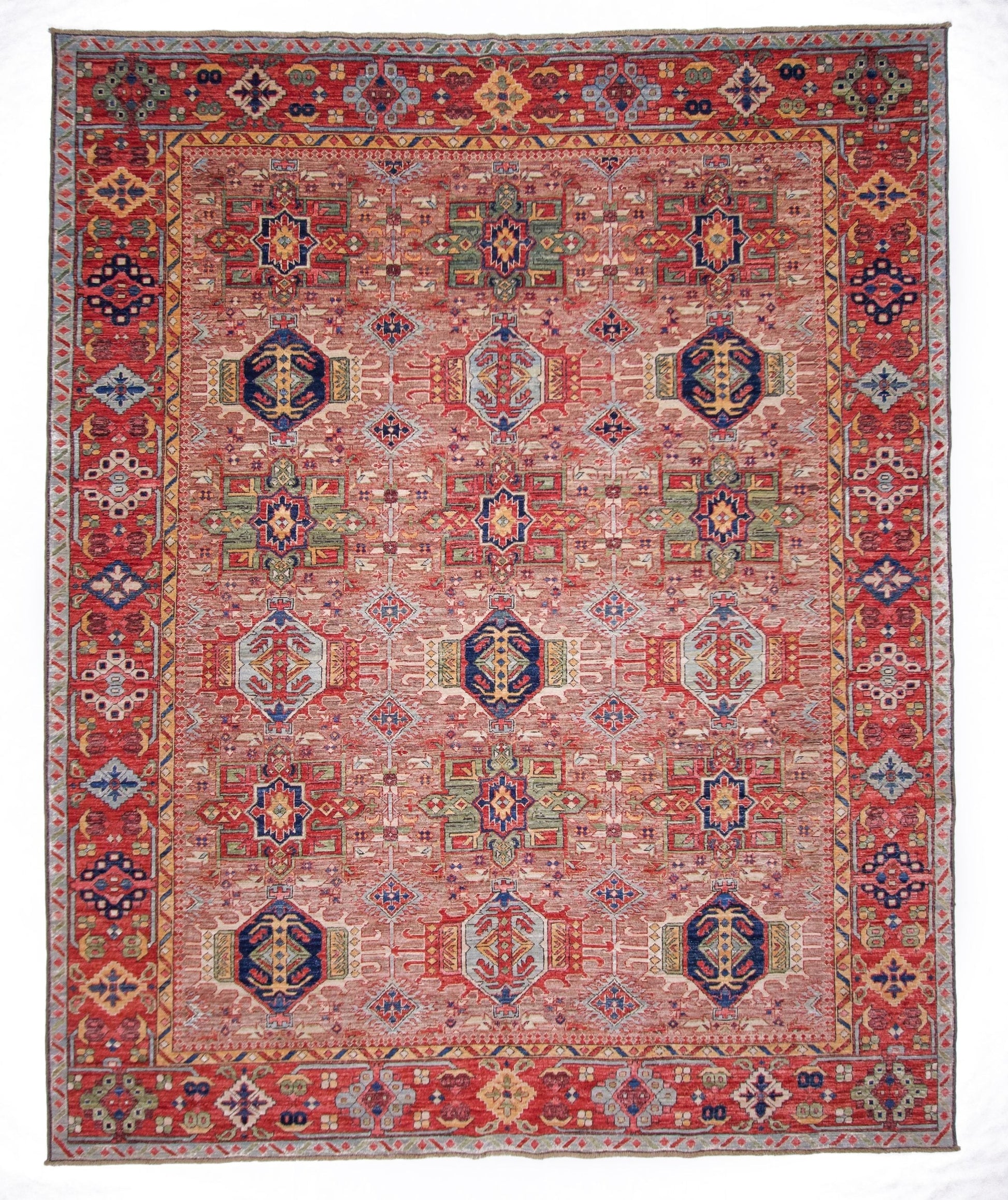 Afghan Karajeh (7'11"x9'08") brown/red - Nuvé