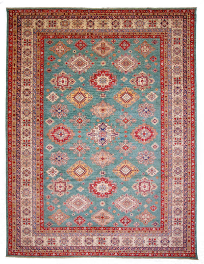 Super Kazak (10x13) green/ivory - Nuvé