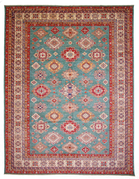 Super Kazak (10x13) green/ivory - Nuvé