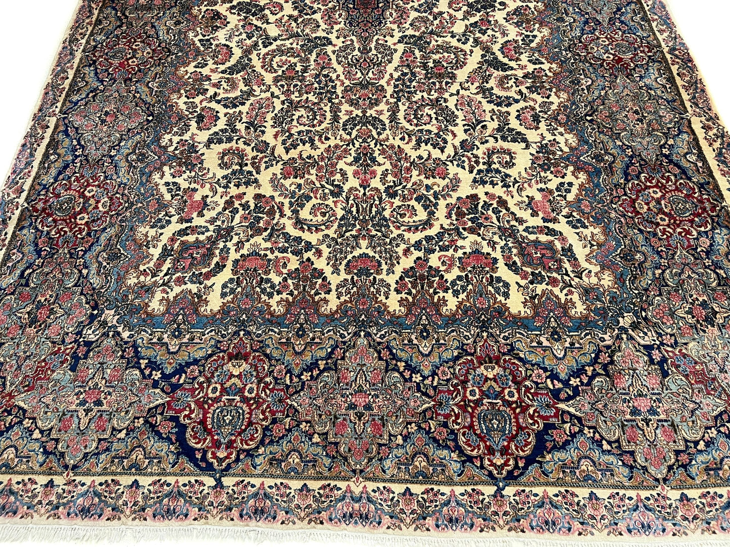 Vintage Persian Kerman (12'09"x21'05") ivory/pastel - Nuvé