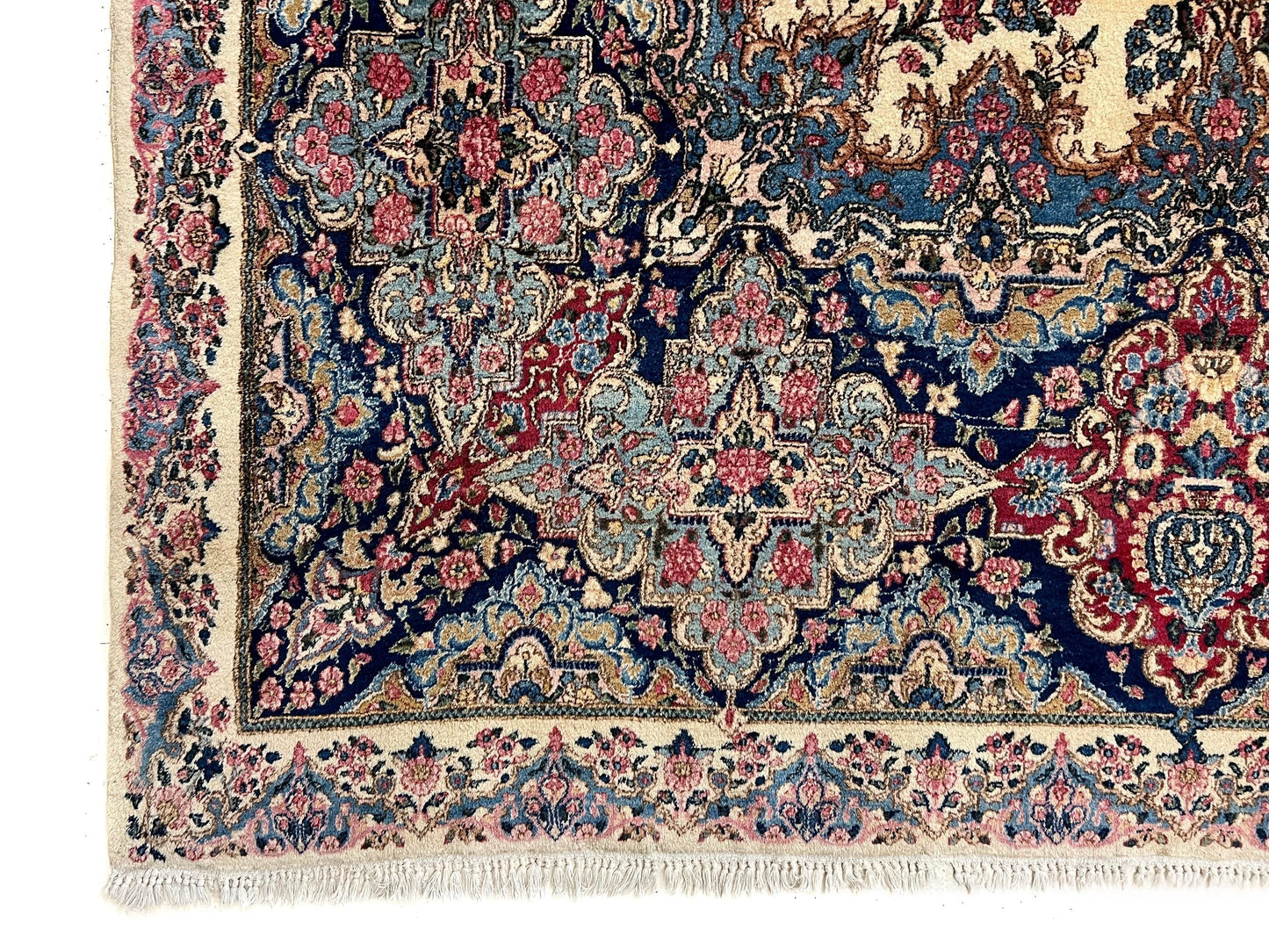 Vintage Persian Kerman (12'09"x21'05") ivory/pastel - Nuvé