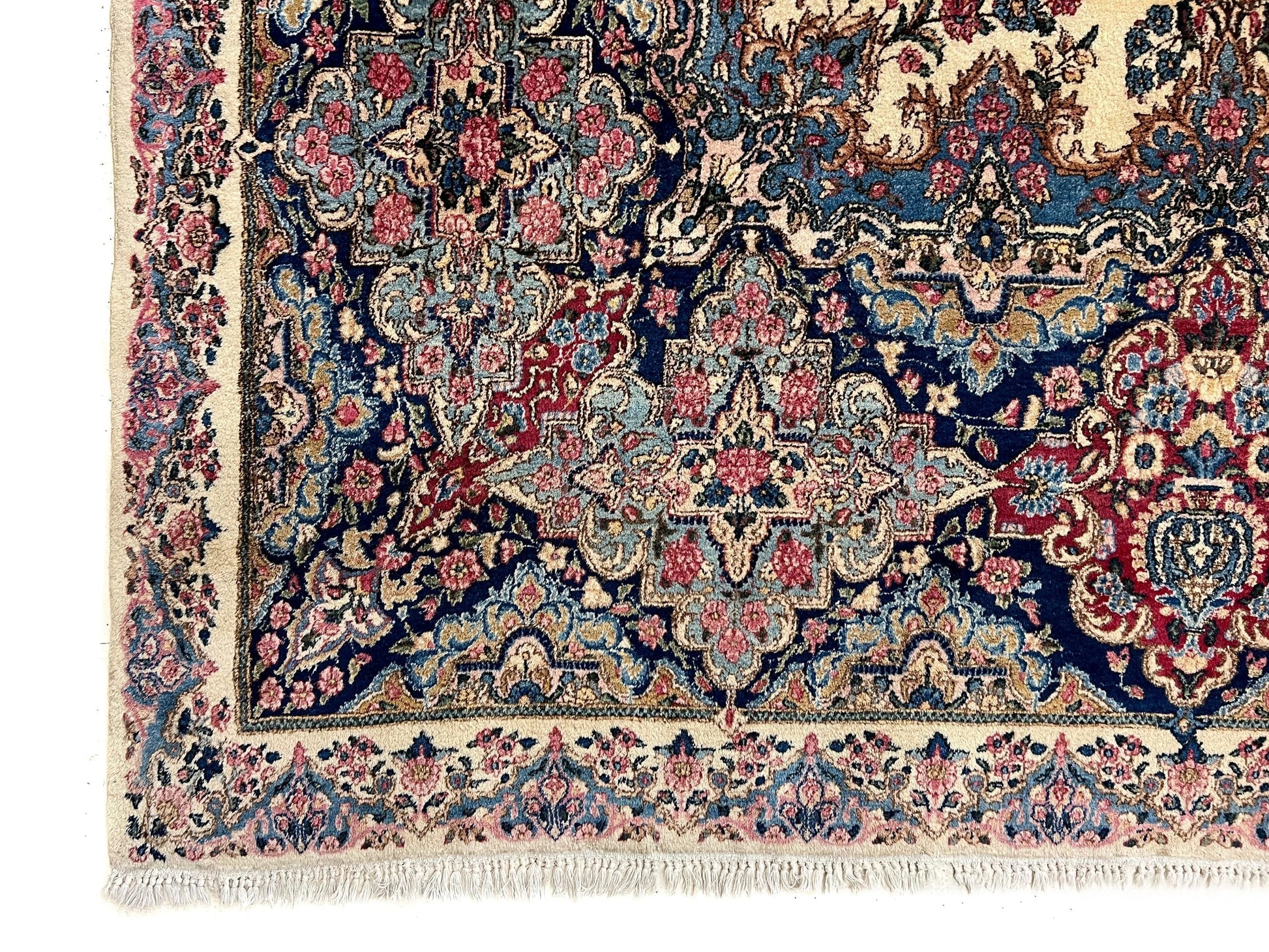 Vintage Persian Kerman (12'09"x21'05") ivory/pastel - Nuvé