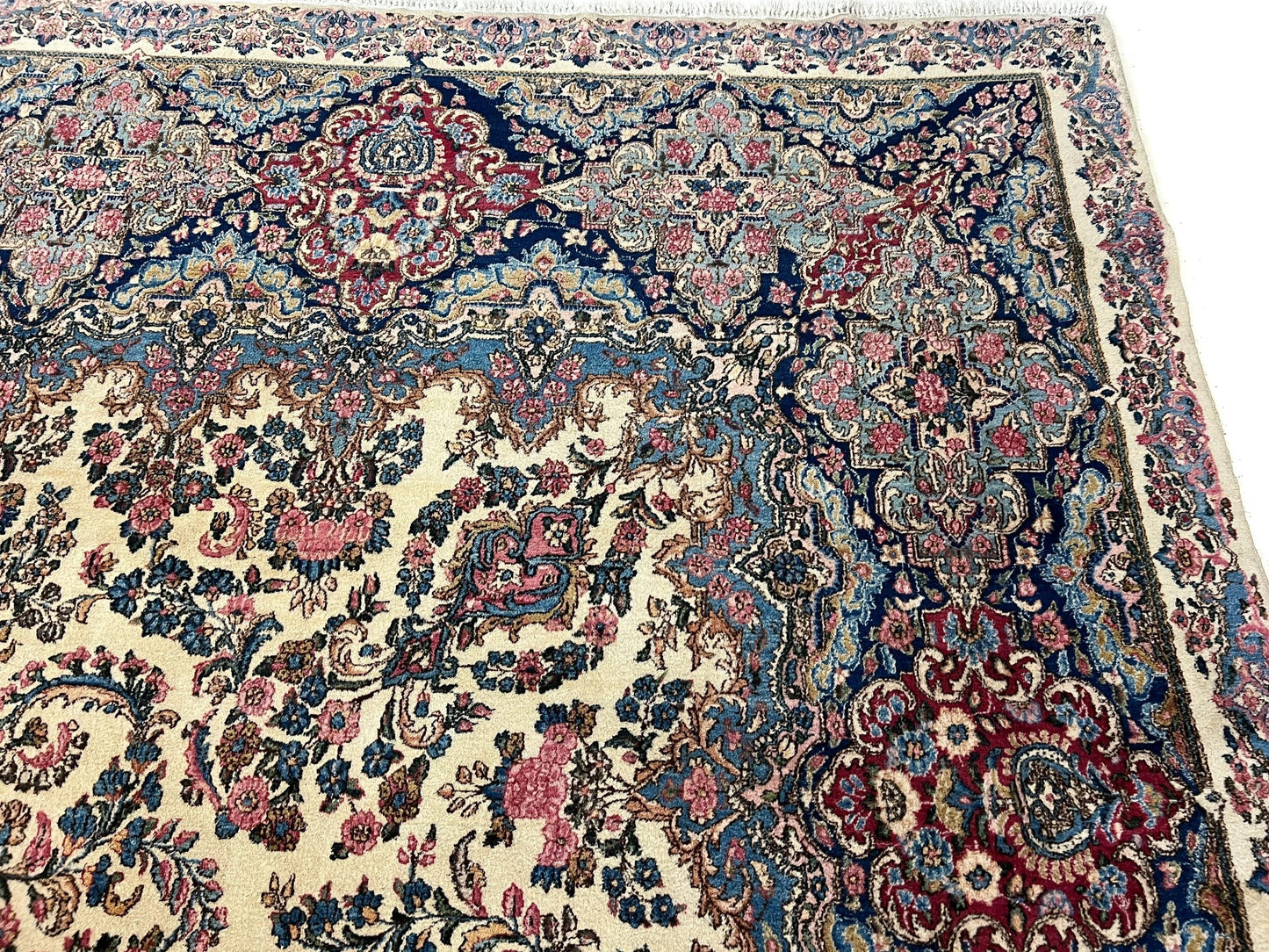 Vintage Persian Kerman (12'09"x21'05") ivory/pastel - Nuvé