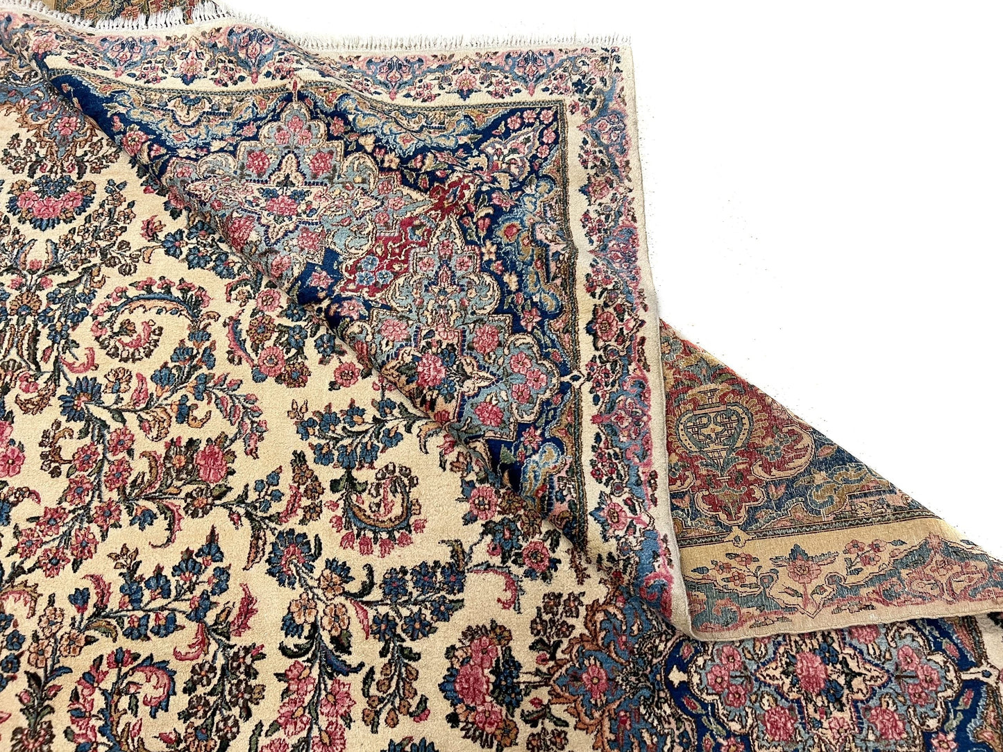 Vintage Persian Kerman (12'09"x21'05") ivory/pastel - Nuvé
