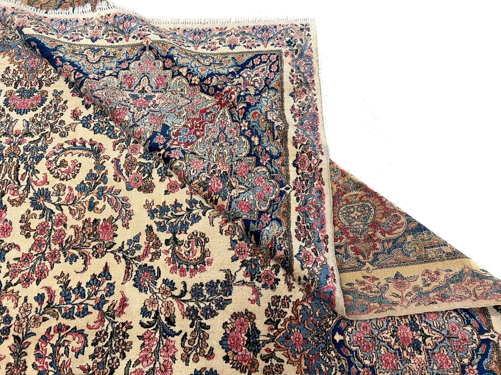 Vintage Persian Kerman (12'09"x21'05") ivory/pastel - Nuvé