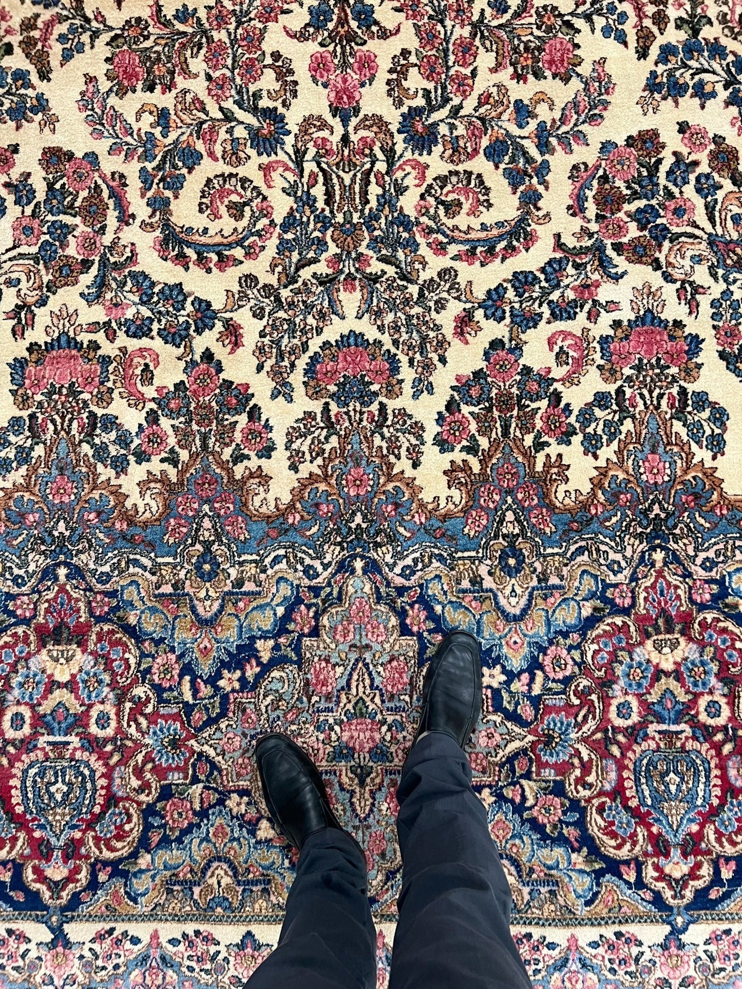 Vintage Persian Kerman (12'09"x21'05") ivory/pastel - Nuvé