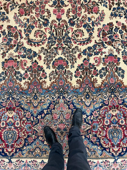 Vintage Persian Kerman (12'09"x21'05") ivory/pastel - Nuvé