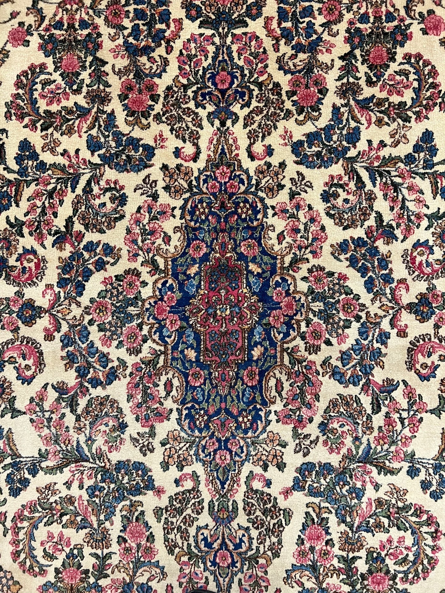 Vintage Persian Kerman (12'09"x21'05") ivory/pastel - Nuvé