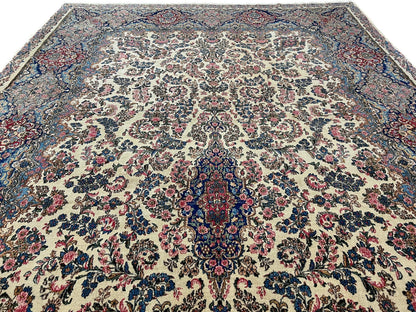 Vintage Persian Kerman (12'09"x21'05") ivory/pastel - Nuvé