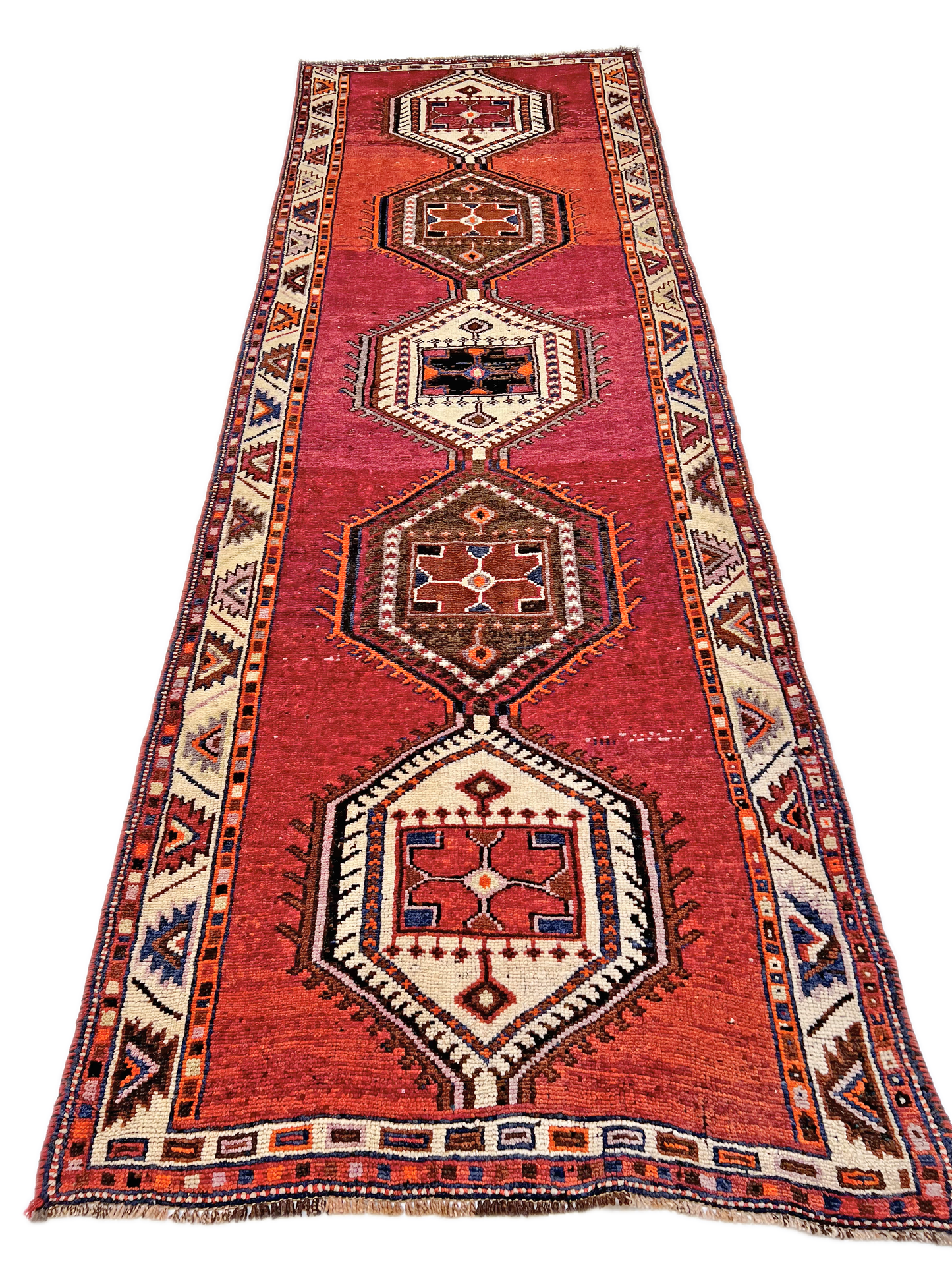 Vintage Turkish 4'06"x12'09" red/brn - Nuvé