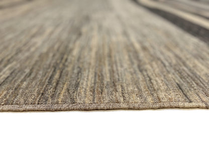 Modern Silk Striped Gabbeh (9'01"x11'11") natural/brown