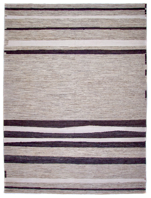 Modern Silk Striped Gabbeh (9'01"x11'11") natural/brown - Nuvé