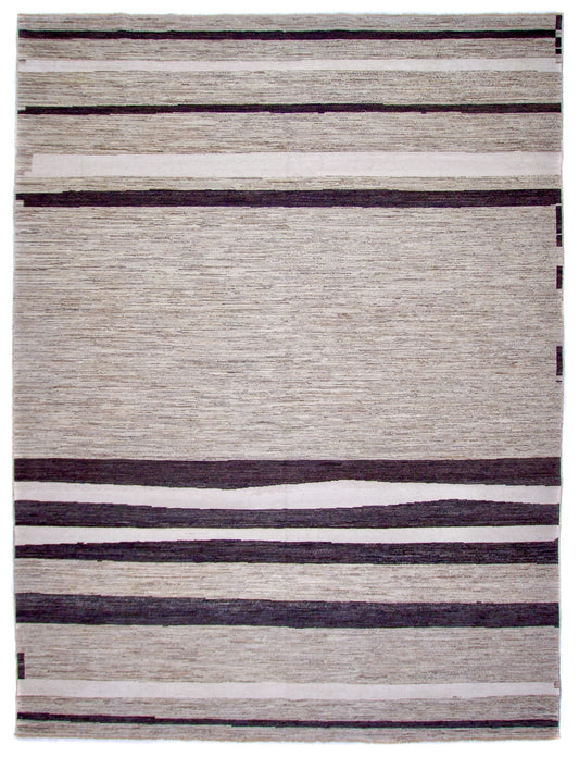 Modern Silk Striped Gabbeh (9'01"x11'11") natural/brown - Nuvé