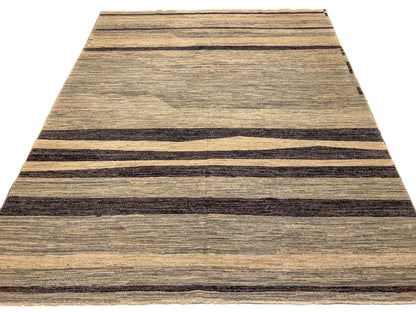 Modern Striped Gabbeh (8'02"x9'11") undyed/natural - Nuvé