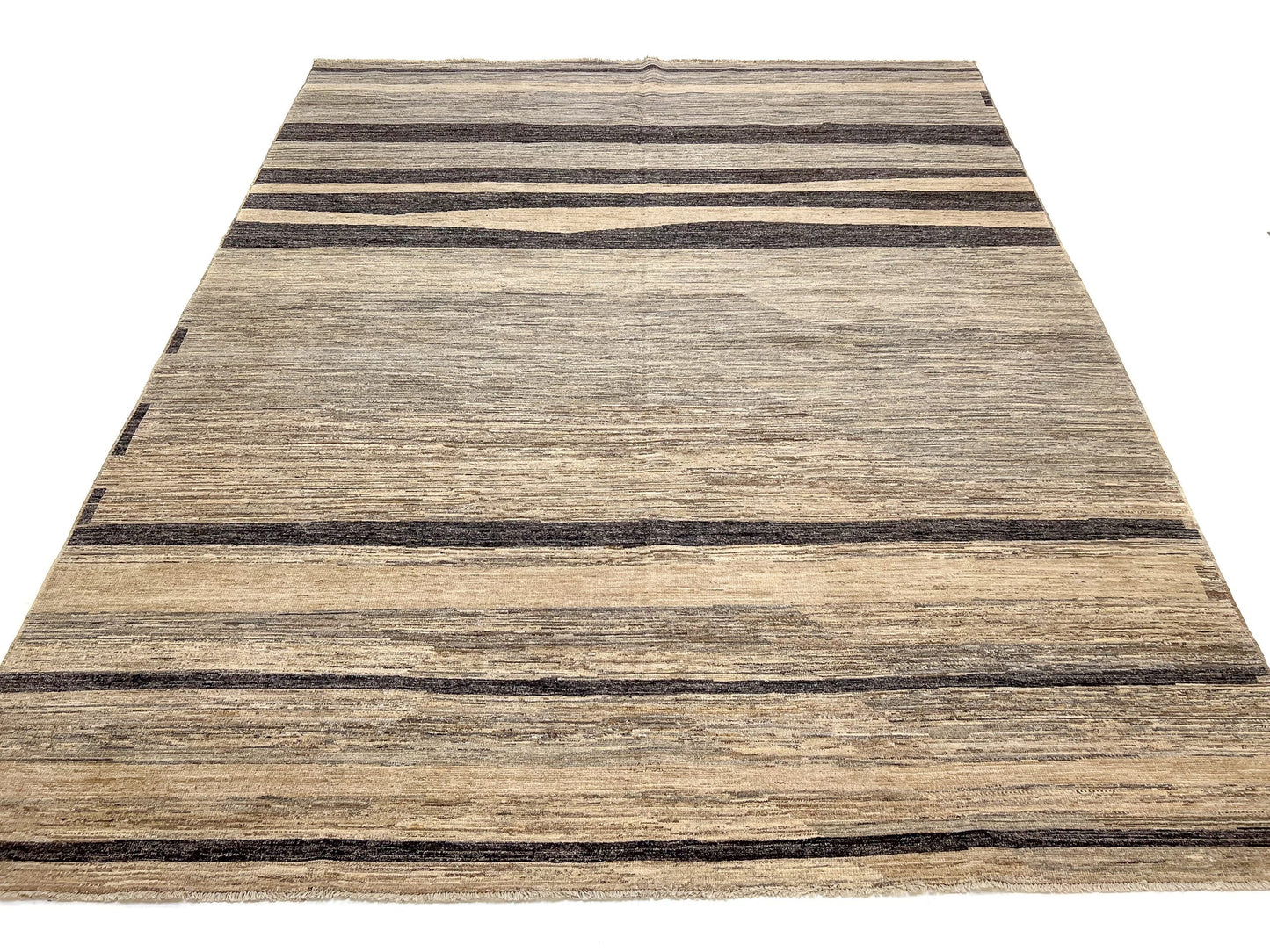 Modern Striped Gabbeh (8'02"x9'11") undyed/natural - Nuvé