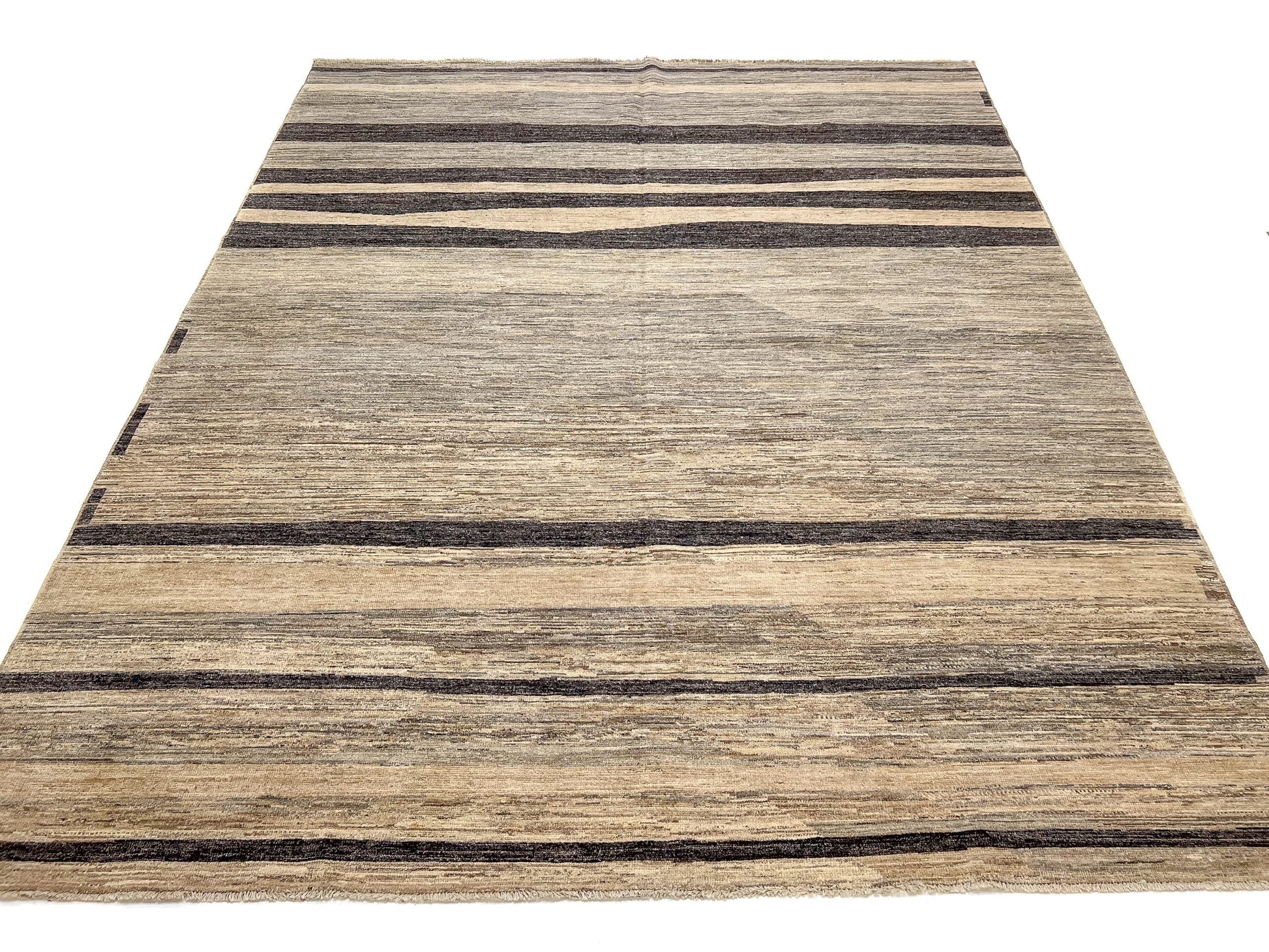 Modern Striped Gabbeh (8'02"x9'11") undyed/natural - Nuvé