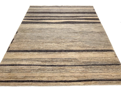 Modern Striped Gabbeh (8'02"x9'11") undyed/natural - Nuvé