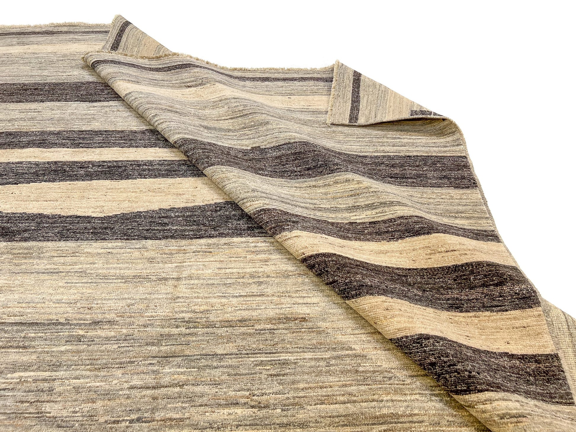 Modern Striped Gabbeh (8'02"x9'11") undyed/natural - Nuvé